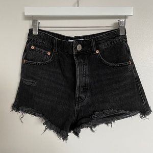 Zara black denim shorts